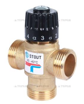 Клапан термостатический STOUT смесительный д/систем отопления и ГВС G 1” M с/п